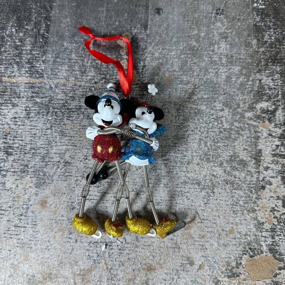 Disney Mickey & Minnie Mouse Ice Skates Sketchbook Ornament VTG Toy Series Spark